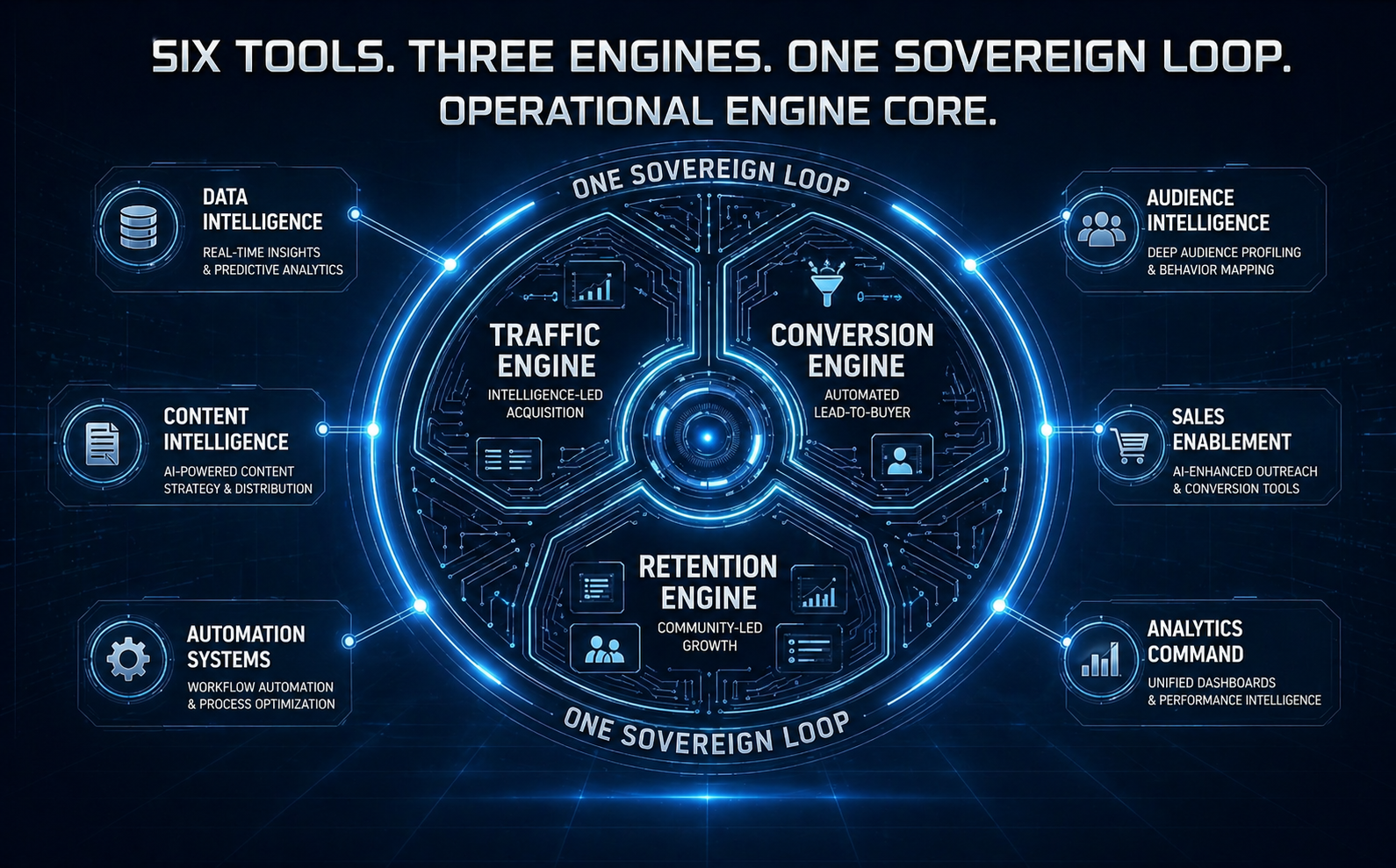 Six Autonomous Departments — One Sovereign Loop